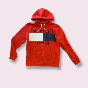TOMMY HILFIGER Pull Over Hoodie Sweatshirt Vintage Size Medium